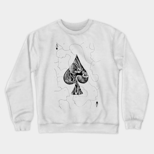 Ace of Spades Crewneck Sweatshirt by MelissaChalhoub